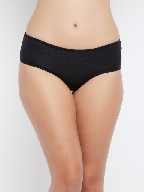 

Clovia Women Black Printed Cotton Hipster Briefs