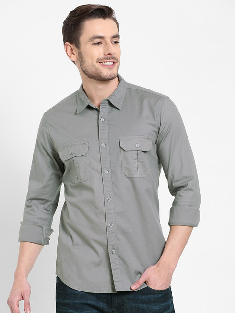 

Pepe Jeans Men Grey Regular Fit Casual Shirt