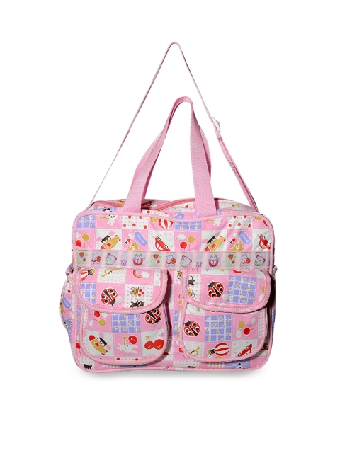 

Instabuy Pink Printed Diaper Bag