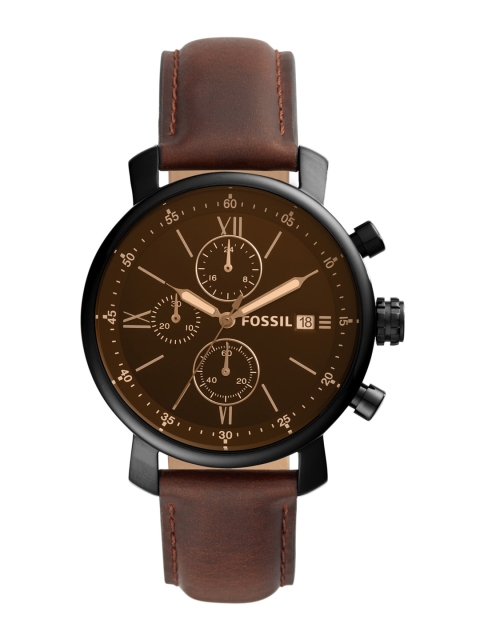 

Fossil Men Brown Dial & Brown Leather Straps Analogue Watch BQ2459