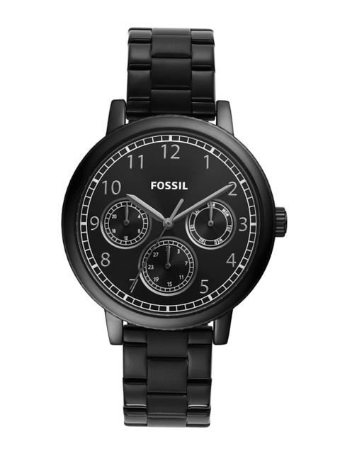 

Fossil Men Black Embellished Dial & Black Stainless Steel Straps Analogue Watch BQ2631