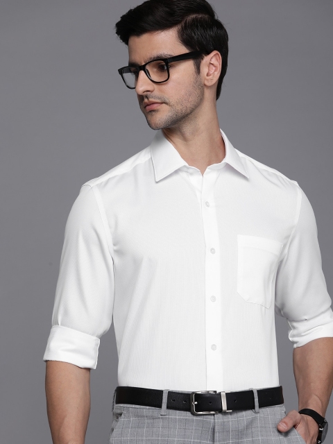 

Louis Philippe Men White Solid Cotton Formal Shirt