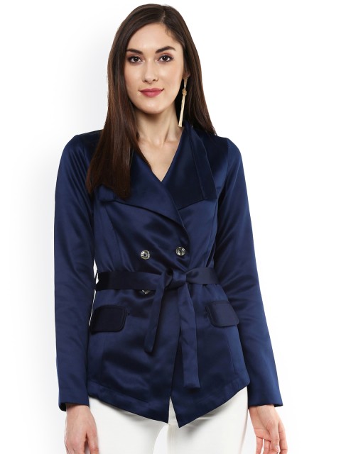 

SASSAFRAS Navy Blue Belted Jacket