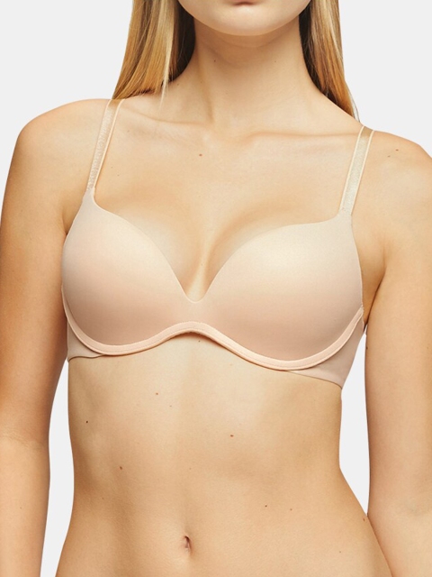 

YAMAMAY Beige Bra Underwired Heavily Padded Balconette Bra