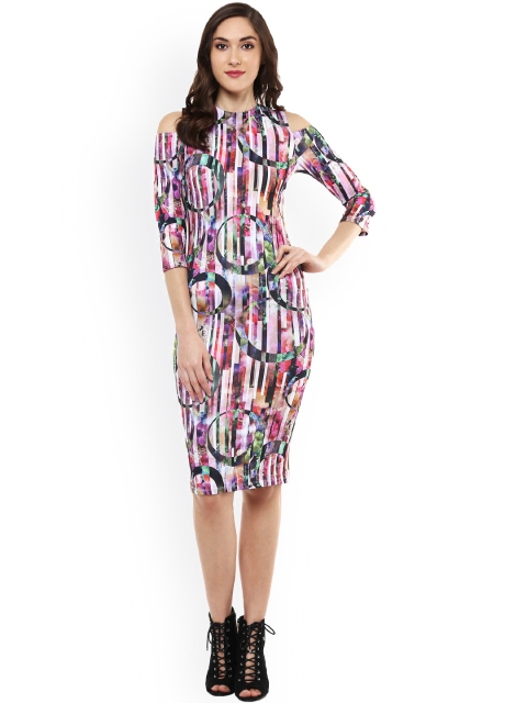

SASSAFRAS Women Pink Printed Bodycon Dress