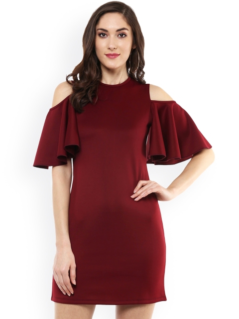 

SASSAFRAS Women Maroon Sheath Dress