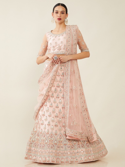 

Soch Pink Embroidered Unstitched Lehenga & Blouse With Dupatta