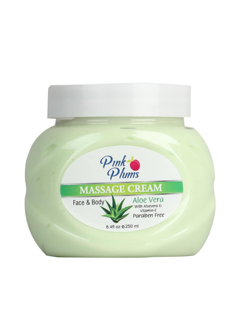 

Pink Plums Aloe Vera Face & Body Massage Cream - Paraben Free - 250 ml, Green
