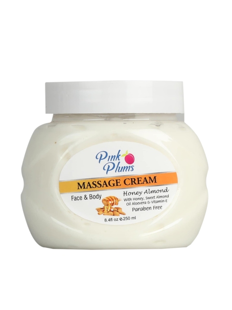 

Pink Plums Honey Almond Face & Body Massage Cream 250 ml, White
