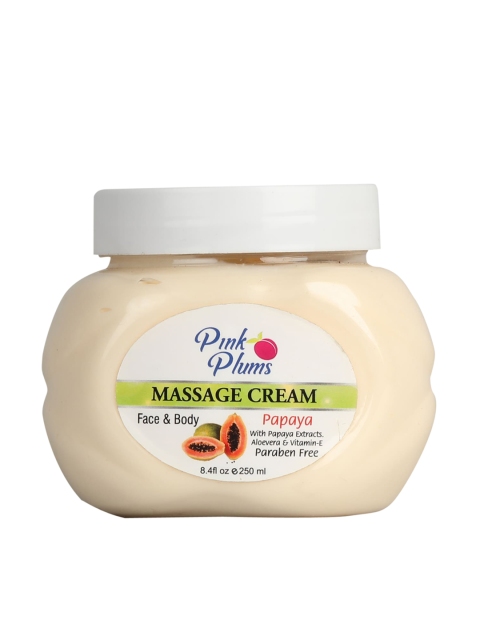 

Pink Plums Papaya Face & Body Massage Cream - Paraben Free - 250 ml, Peach