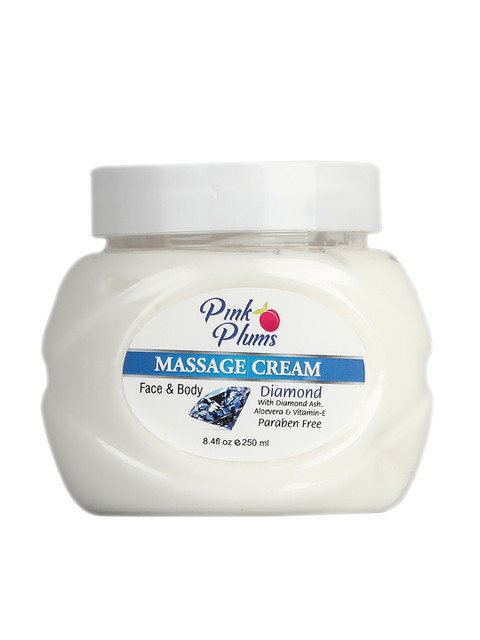 

Pink Plums Diamond Face & Body Massage Cream - Paraben Free - 250 ml, White