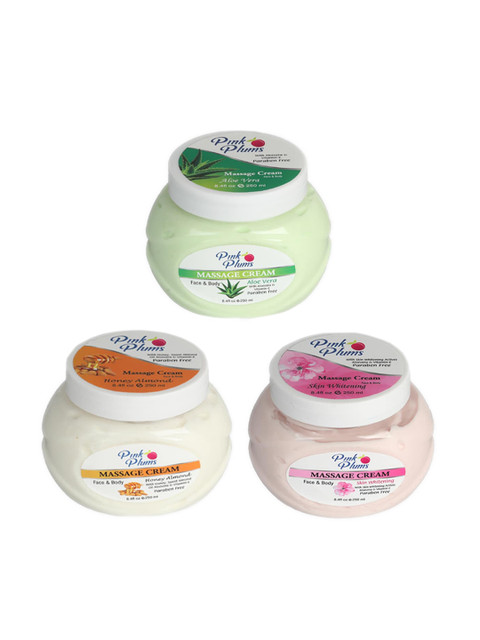 

Pink Plums Pack of 3 Massage Creams - 250 ml Each, Multi