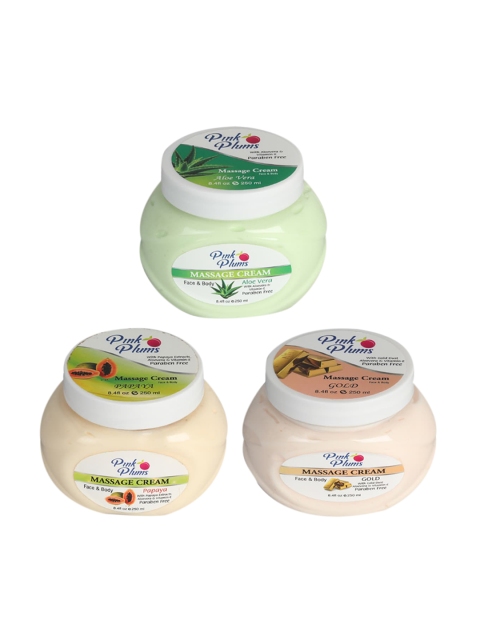 

Pink Plums Pack of 3 Paraben Free Massage Creams, Multi
