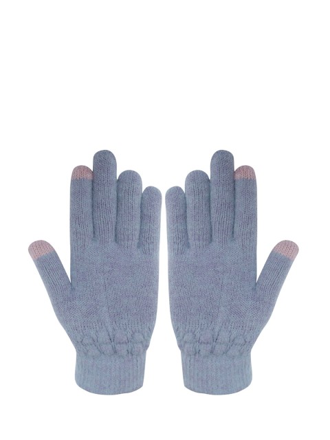 

LOOM LEGACY Women Blue & Pink Patterned Hand Gloves