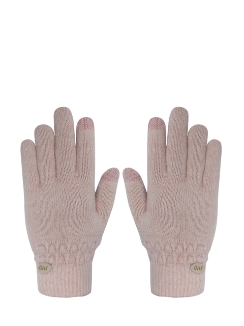 

LOOM LEGACY Women Mauve Patterned Hand Gloves