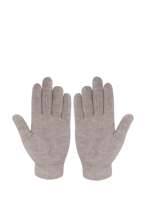 

LOOM LEGACY Women Beige Self Design Acrylic Hand Gloves