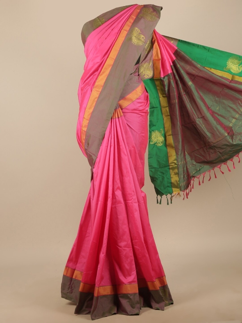 

Pothys Pink & Green Art Silk Saree
