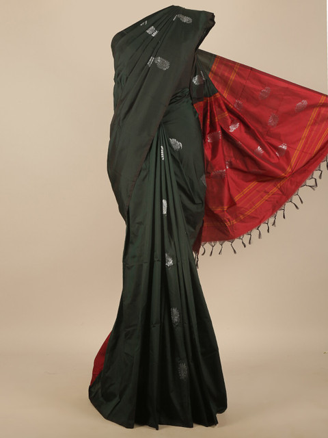 

Pothys Green & Maroon Woven Design Zari Art Silk Saree