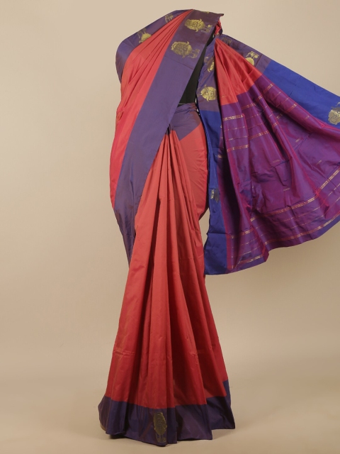 

Pothys Rust & Purple Woven Design Art Silk Saree