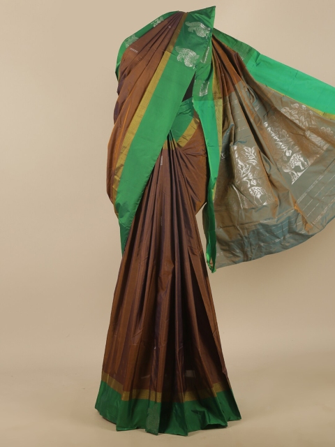 

Pothys Brown & Gold-Toned Woven Design Zari Art Silk Saree