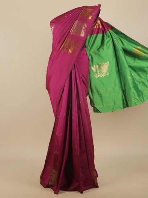 

Pothys Magenta & Green Ethnic Motifs Art Silk Saree
