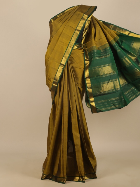 

Pothys Green & Gold Zari Pure Silk Saree