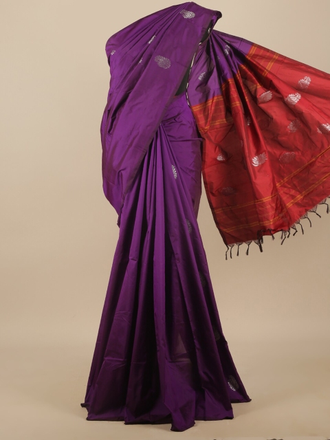 

Pothys Violet & Maroon Woven Design Art Silk Saree