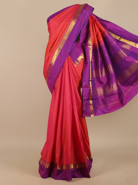 

Pothys Pink & Purple Zari Pure Silk Saree