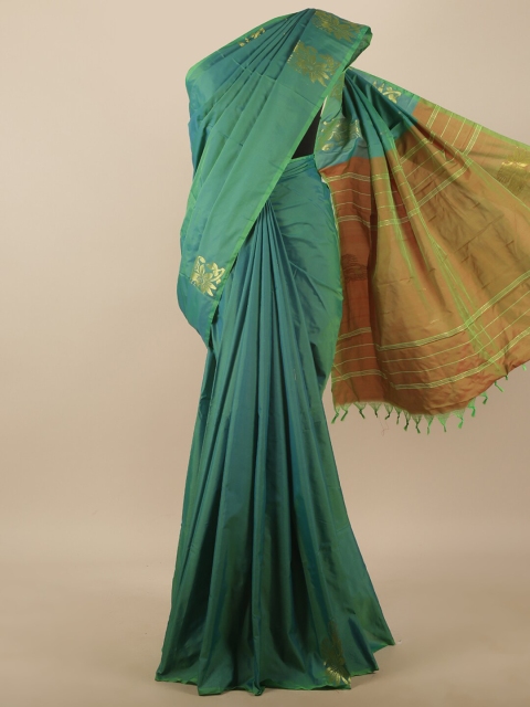 

Pothys Green & Tan Woven Design Art Silk Saree