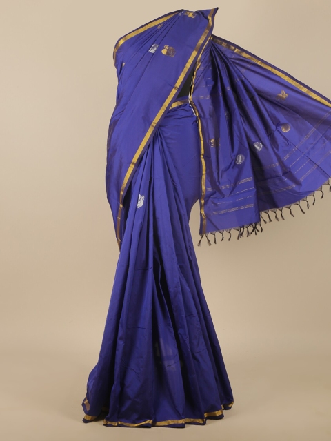 

Pothys Blue & Gold Woven Design Art Silk Saree