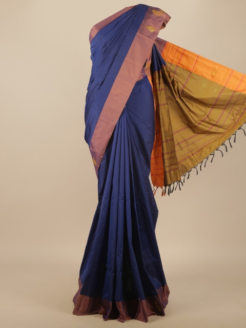 

Pothys Blue & Orange Ethnic Motifs Art Silk Saree