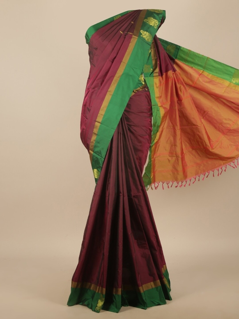 

Pothys Purple & Green Woven Design Zari Art Silk Saree