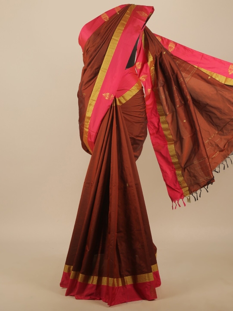 

Pothys Coffee Brown & Pink Woven Design Zari Art Silk Saree
