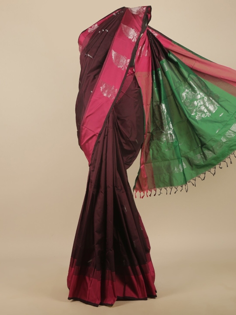 

Pothys Purple & Green Ethnic Motifs Zari Art Silk Saree