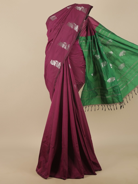 

Pothys Purple & Green Woven Design Zari Art Silk Saree