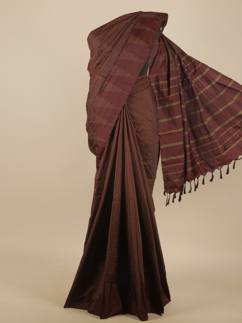 

Pothys Coffee Brown & Gold-Toned Art Silk Saree