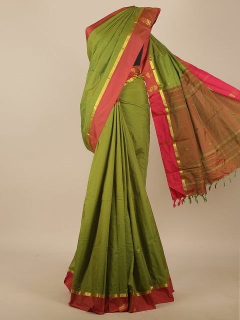 

Pothys Green & Pink Solid Art Silk Saree