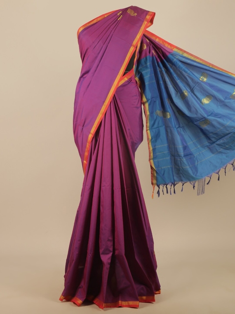 

Pothys Violet & Blue Woven Design Zari Art Silk Saree