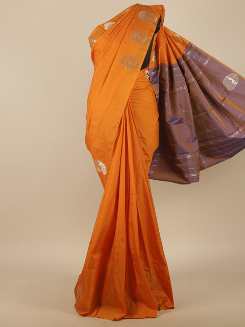

Pothys Mustard & Brown Woven Design Zari Art Silk Saree