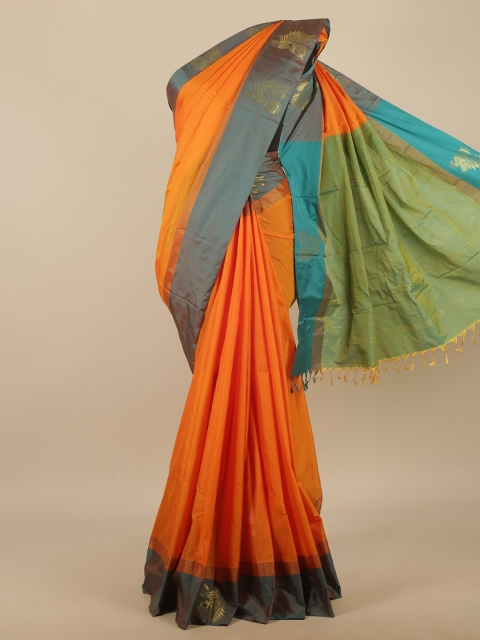 

Pothys Mustard & Green Ethnic Motifs Art Silk Saree