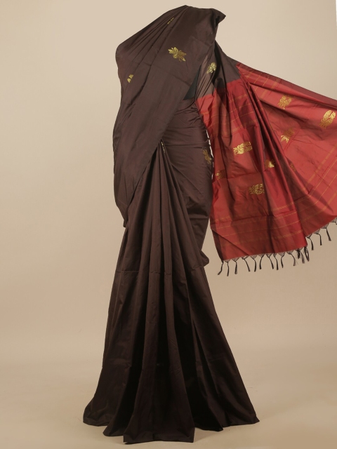 

Pothys Brown & Maroon Ethnic Motifs Zari Art Silk Saree