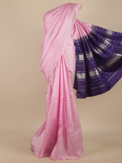 

Pothys Pink & Purple Woven Design Pure Silk Saree