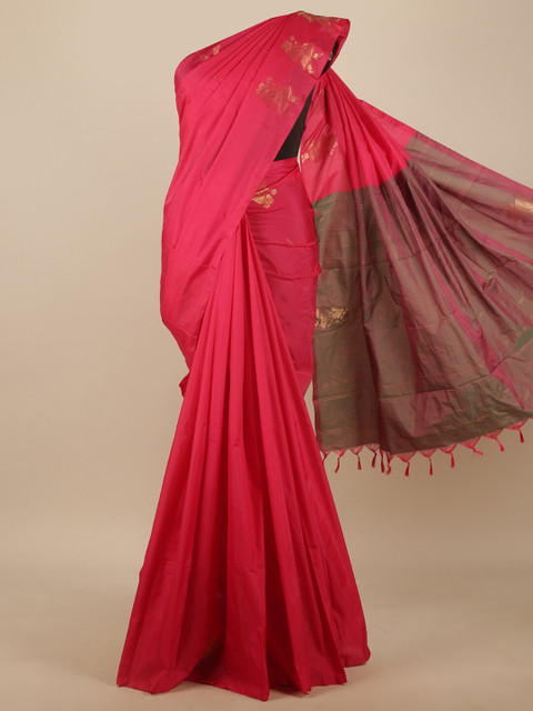 

Pothys Pink & Green Woven Design Zari Art Silk Saree
