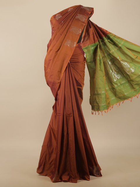 

Pothys Brown & Green Woven Design Zari Art Silk Saree