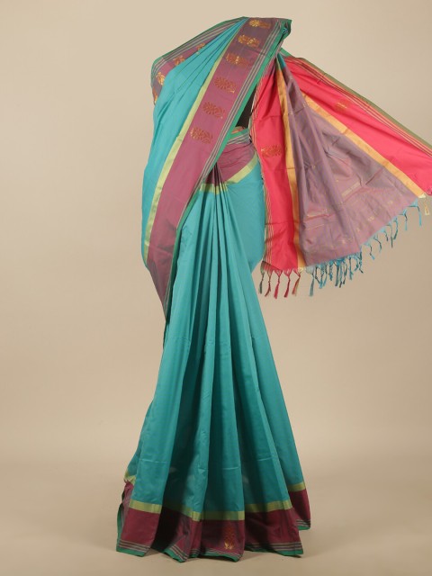 

Pothys Blue & Pink Zari Art Silk Saree