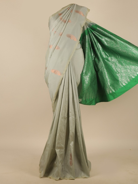 

Pothys Grey & Green Woven Design Zari Art Silk Saree