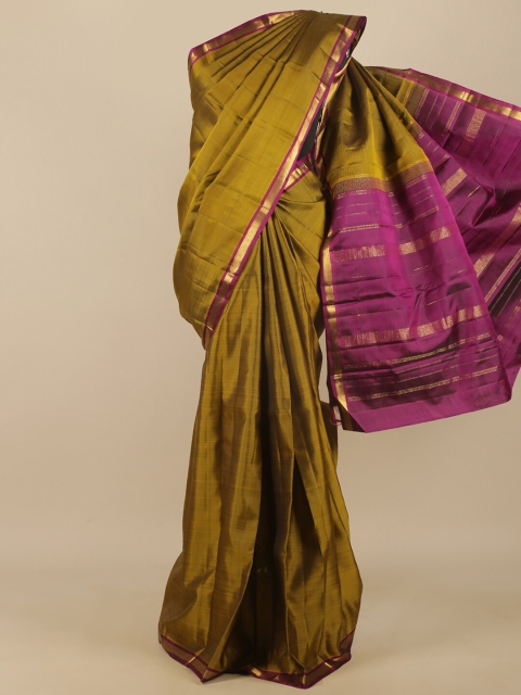 

Pothys Green & Gold-Toned Zari Pure Silk Saree
