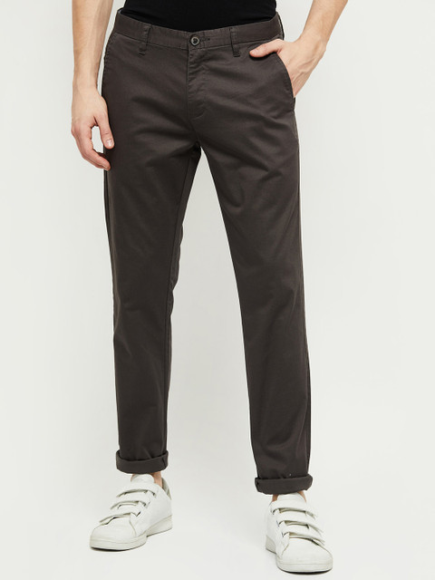 

max Men Grey Chinos Trousers