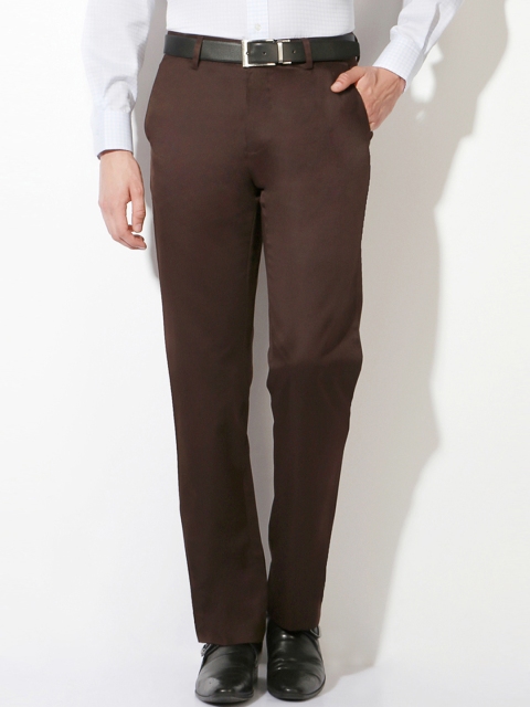 

Van Heusen Men Brown Solid Regular Fit Formal Trousers