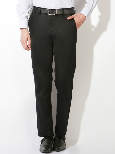 

Van Heusen Men Black Solid Regular Fit Formal Trousers